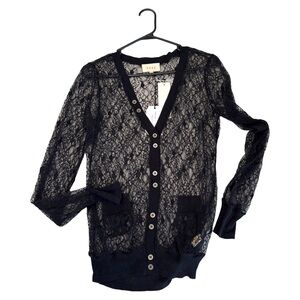 New w tags black lace top